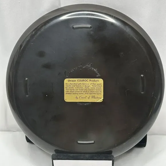 Vintage Couroc of Monterey MCM Owl Tray Mid Century Modern 10.5 Inch Diam 1960s - Picture 6 of 10